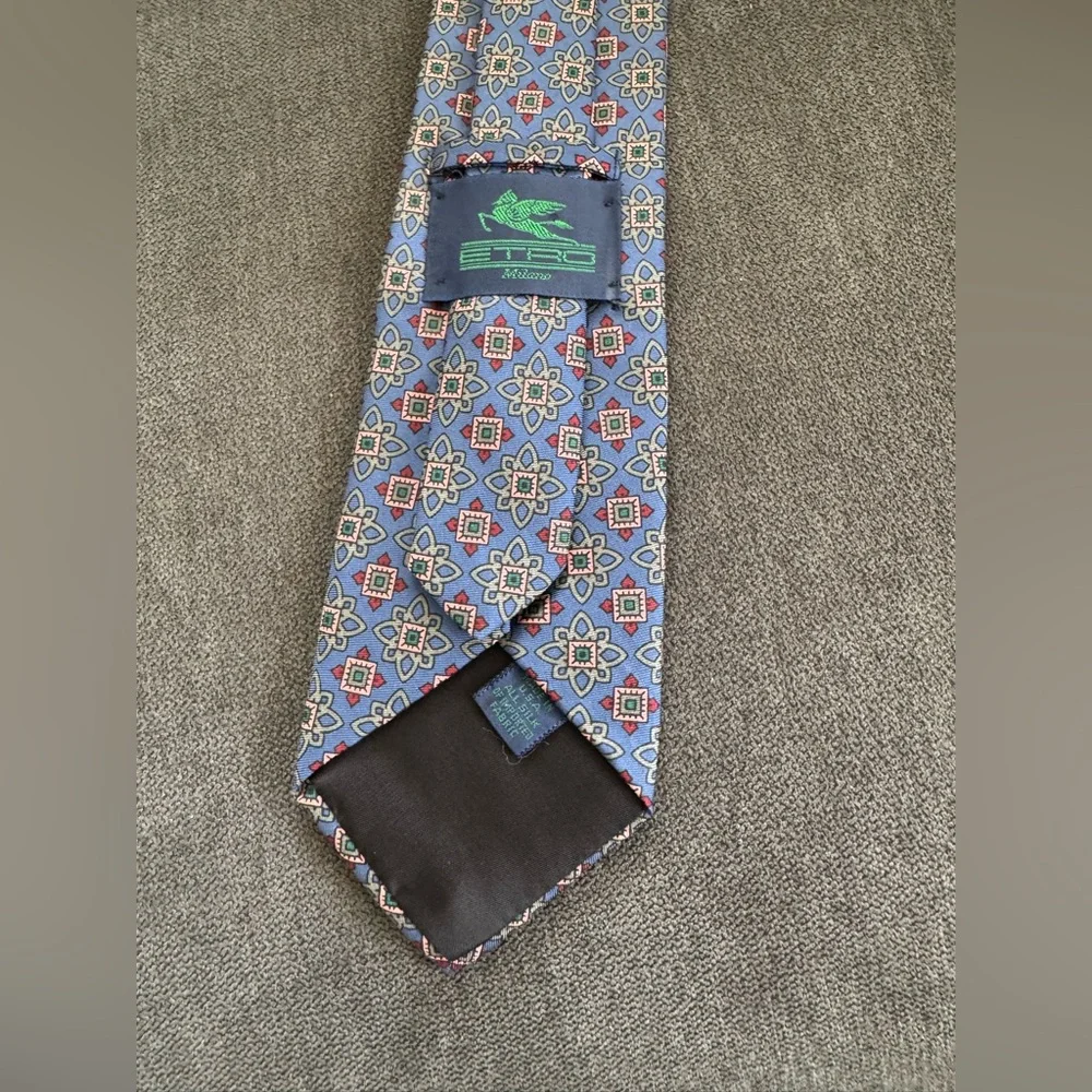 Etro‎ blue patterned 100% silk men’s tie